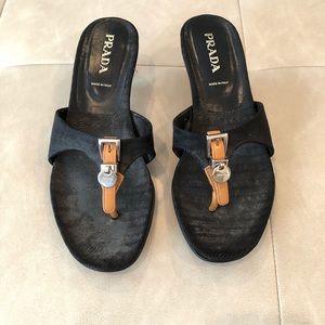 Prada kitten heel sandals- hardly worn!